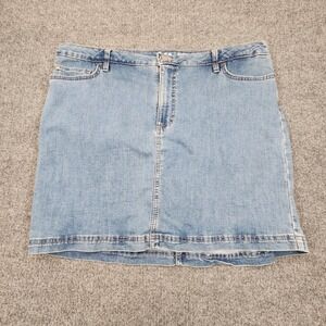 Lee Denim Skort Womens 20M Blue Regular Fit Mid Rise Stretch Jean Skirt Shorts